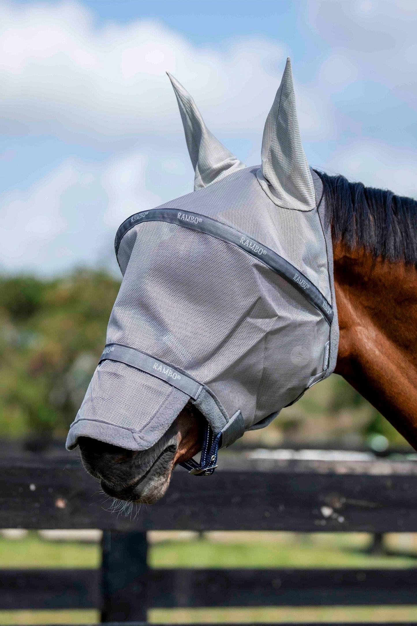 Rambo Flugmask Plus Titanium Grey Silver